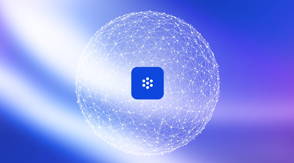 Inspectorio logo within a glowing sphere representing a global supply chain network.