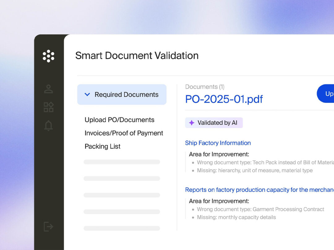 Paramo AI: Smart Document Validation UI with PO-2025-01.pdf and improvement suggestions.
